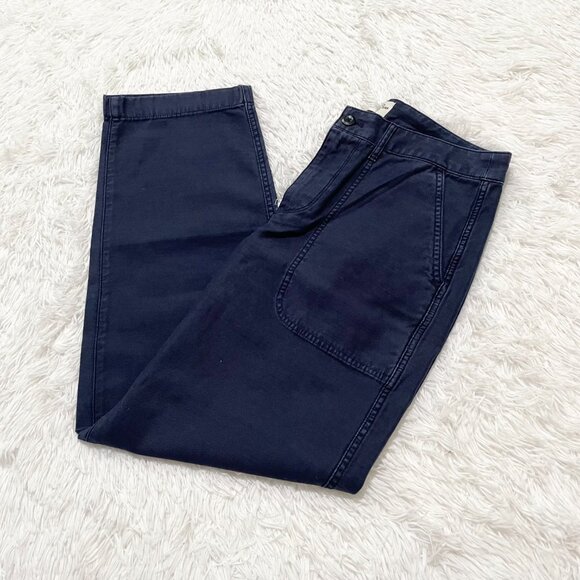Women J Crew Garment Dyed Foundry Straight Leg Pants in Navy Blue Size 8 - Picture 1 of 10